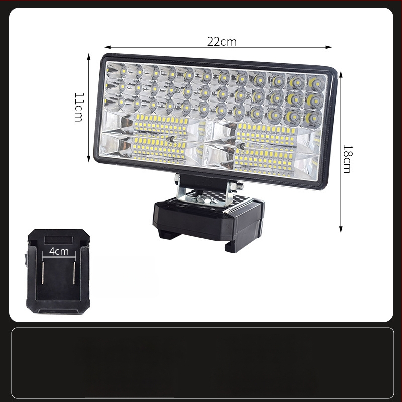 LED darbojo darbo lemputė su ličio baterija – universal, 100W, 12–80V, 5000K, LED tarnavimo laikas 5000 h, aliuminio ir plastiko korpusas