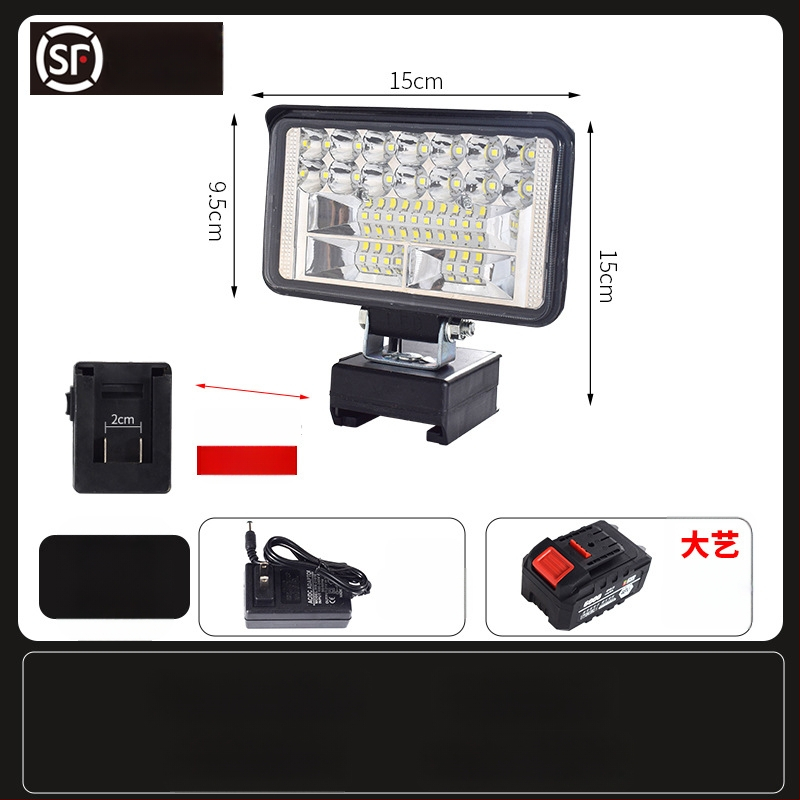 LED darbojo darbo lemputė su ličio baterija – universal, 100W, 12–80V, 5000K, LED tarnavimo laikas 5000 h, aliuminio ir plastiko korpusas