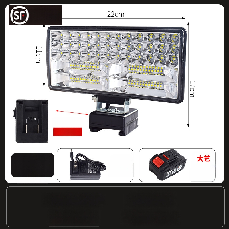 LED darbojo darbo lemputė su ličio baterija – universal, 100W, 12–80V, 5000K, LED tarnavimo laikas 5000 h, aliuminio ir plastiko korpusas