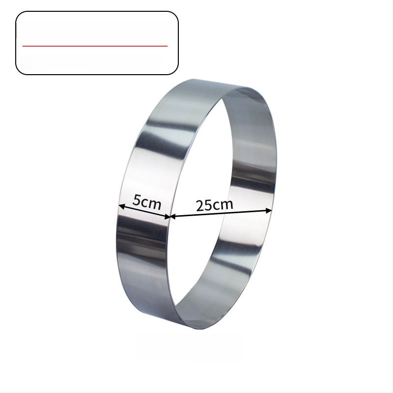 Formă mousse din oțel inoxidabil, inel rotund pentru coacere