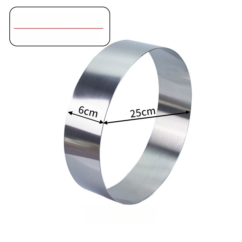 Formă mousse din oțel inoxidabil, inel rotund pentru coacere