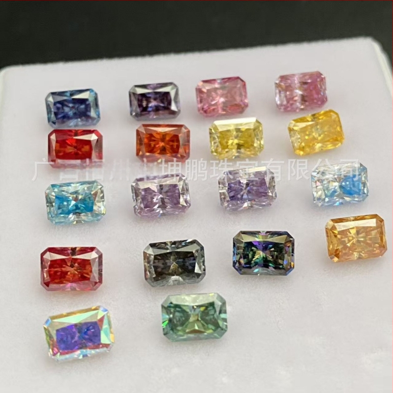 Μοισσανίτης Radiant-cut, ελεύθεροι λίθοι, τετράγωνο σχήμα, συνθετικοί λίθοι, διαύγεια VVS, πιστοποιητικό GRC