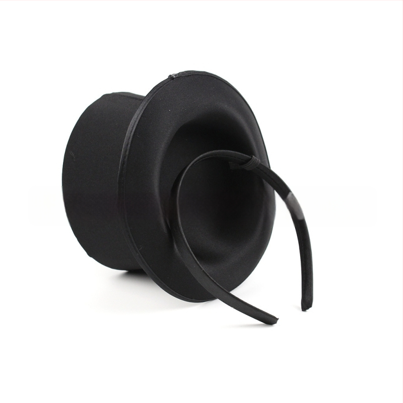 Pălărie topper cu floare pentru cap, unisex, vârf drept, bor scurt, plastic