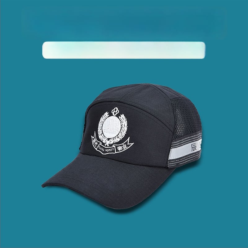 Șapcă de securitate unisex, din bumbac satin, vârf plat, vizier scurt, imprimare logo posibil