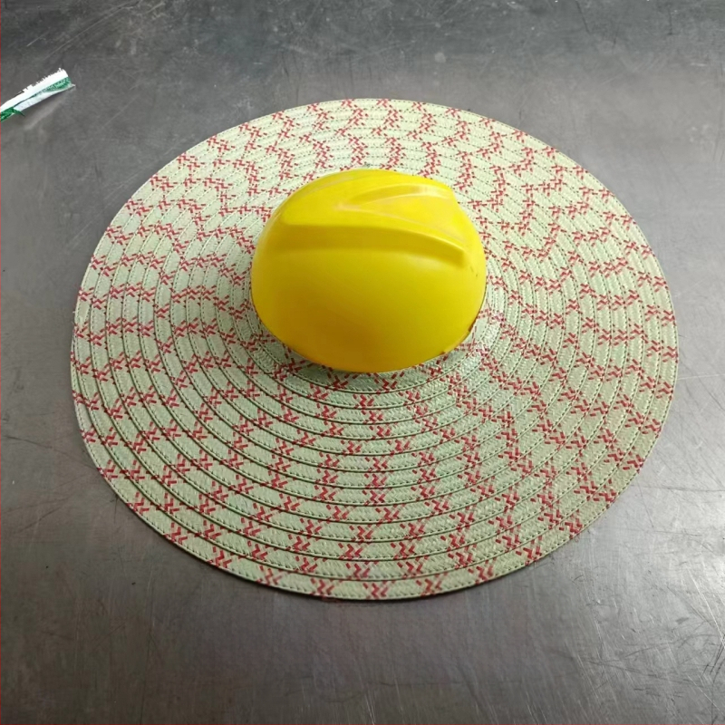 Pălărie de protecție solară cu vârf deschis și boruri late, unisex, din plastic, twill în dungă, finisaj satin