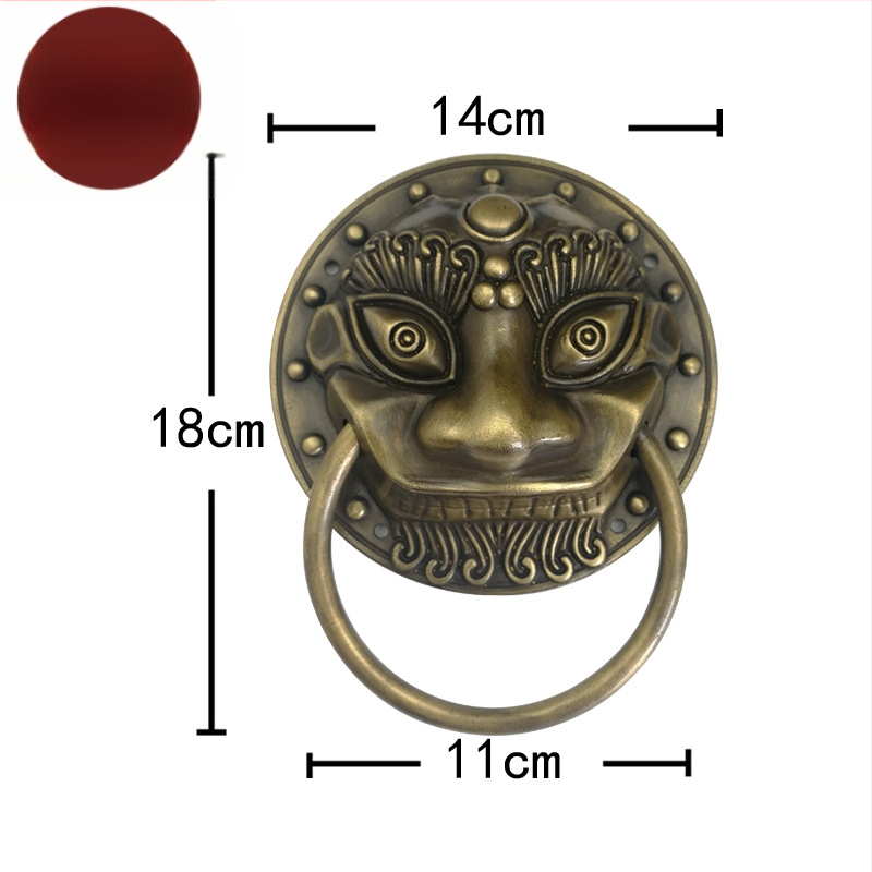 Пръстен за врата с глава на звяр, месинг, полирана повърхност, за масивни дървени врати и вилни дворни порти, модел Beast Head, The Fourth Bronze Hall
