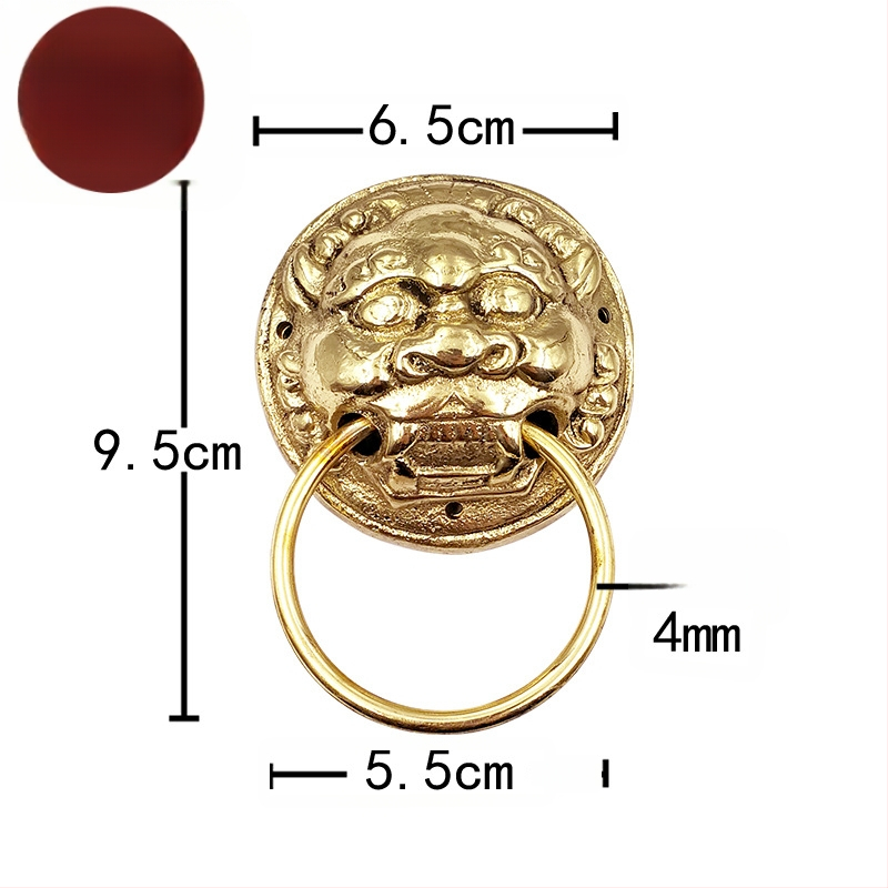 Пръстен за врата с глава на звяр, месинг, полирана повърхност, за масивни дървени врати и вилни дворни порти, модел Beast Head, The Fourth Bronze Hall