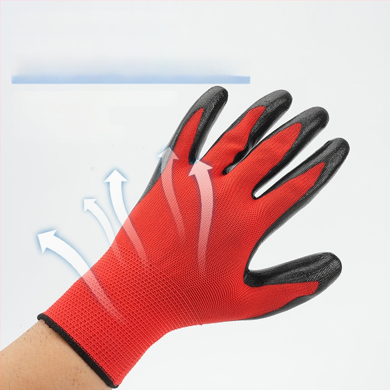 Nitrilo darbo pirštinės – priešslidusios, atsparios vandeniui, antistatines, alyvos atsparios, patvarios