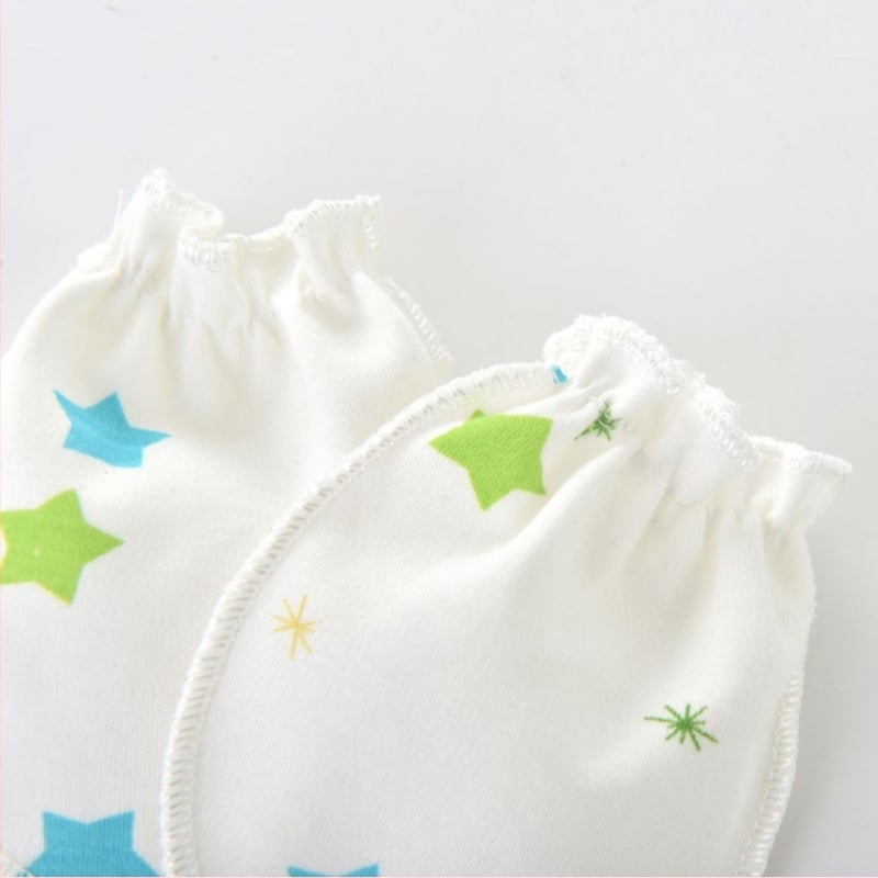 Kūdikio pirštinės nuo įbrėžimų, kvėpuojančios iš 100% medvilnės, dizainas prieš kramtymą, tinka 1–3 metų vaikams