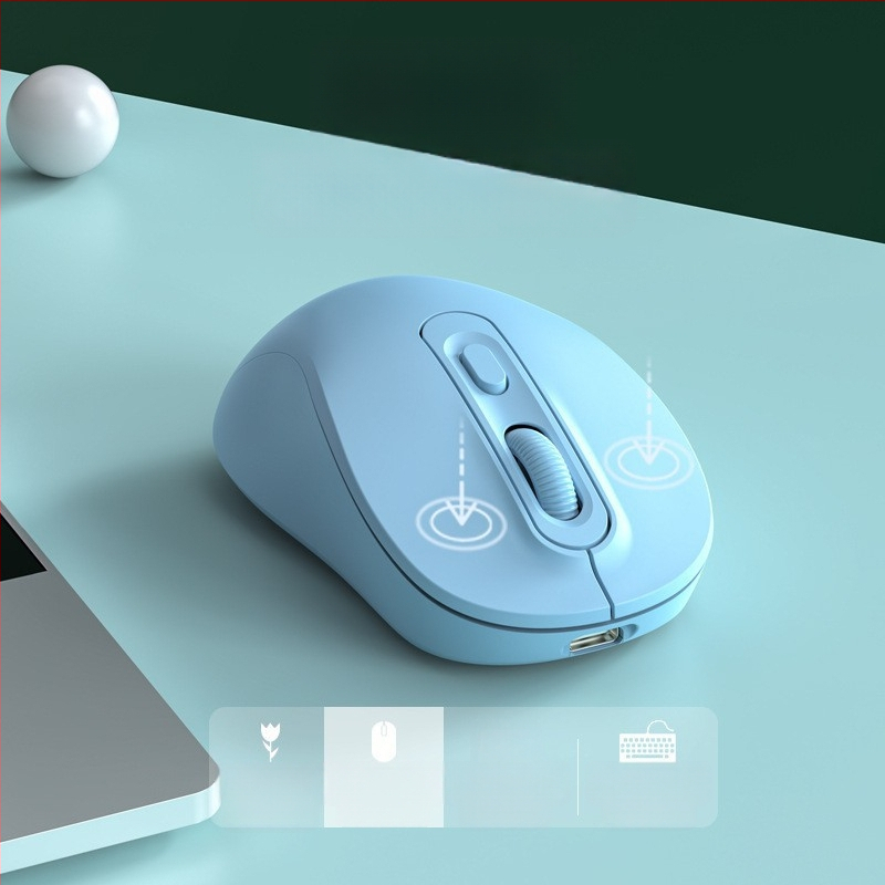 Ασύρματο ποντίκι με διπλή λειτουργία 2.4G/Bluetooth, 1600 DPI, USB θύρα, 4 πλήκτρα, επαναφορτιζόμενο