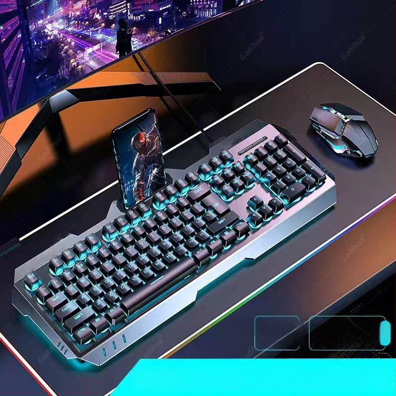 Σετ μηχανικού πληκτρολογίου και ποντικιού, ενσύρματο, με ανάπαυση καρπού, χωρίς φωτισμό