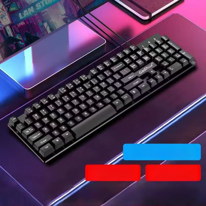 Σετ μηχανικού πληκτρολογίου και ποντικιού, ενσύρματο, με ανάπαυση καρπού, χωρίς φωτισμό