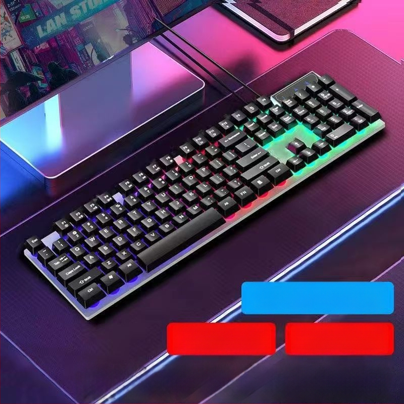 Σετ μηχανικού πληκτρολογίου και ποντικιού, ενσύρματο, με ανάπαυση καρπού, χωρίς φωτισμό