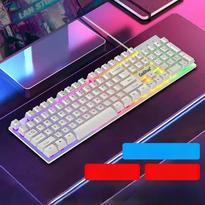 Σετ μηχανικού πληκτρολογίου και ποντικιού, ενσύρματο, με ανάπαυση καρπού, χωρίς φωτισμό