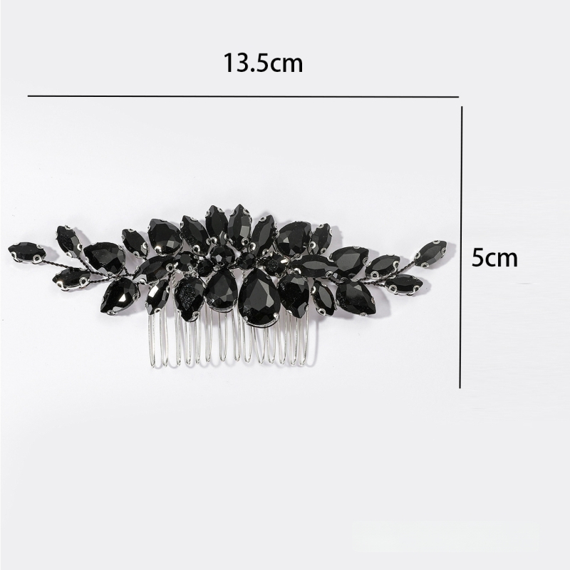 Menyasszonyi hajtű kristályokkal, virágos dizájn, elektroplakált felület