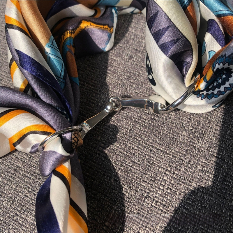 Agrafă metalică pentru șal pătrat – stil franțuz retro, pentru șaluri din mătase | Brand SIGISHIR/sigixuan