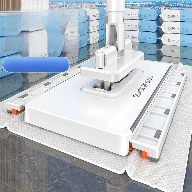 Мини плосък моп за дома – дръжка от неръждаема стомана, ролково изцеждане, ≤40% изцеждане, товароподемност 2 кг, двойно задвижване