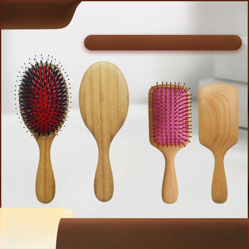 Fából készült masszírozó fésű légrugós párnával – bambusz, Golden Age, Huizhou