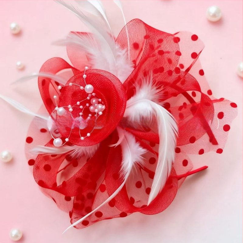 Accesoriu de păr cu pene pentru mireasă, lucrat manual, pene naturale, pandantiv