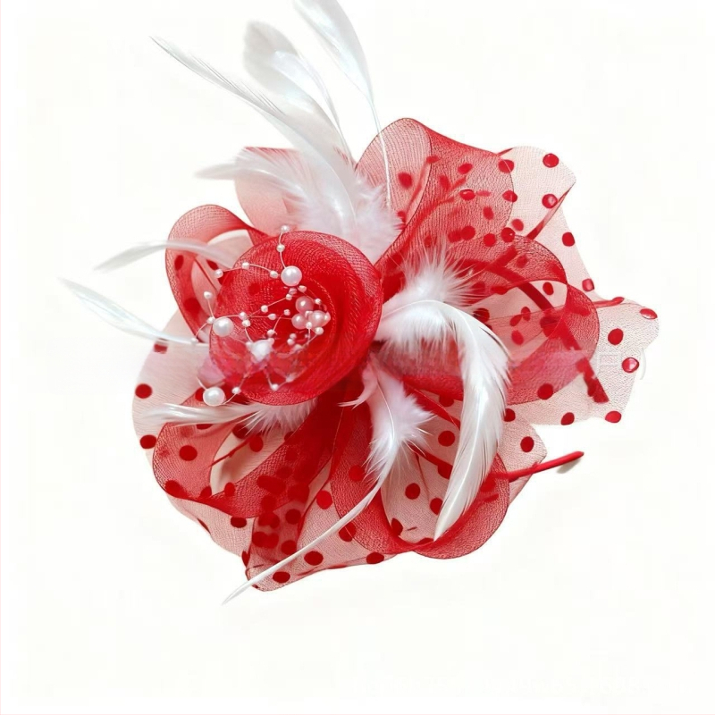 Accesoriu de păr cu pene pentru mireasă, lucrat manual, pene naturale, pandantiv