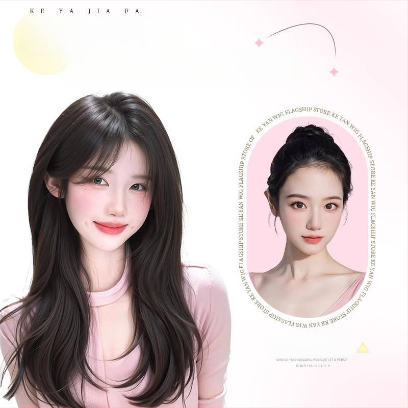 Piesă de perucă, drept, volum pufos cu coroană înaltă; semi-cusută manual, din amestec de mătase; nu se poate vopsi sau îndrepta.