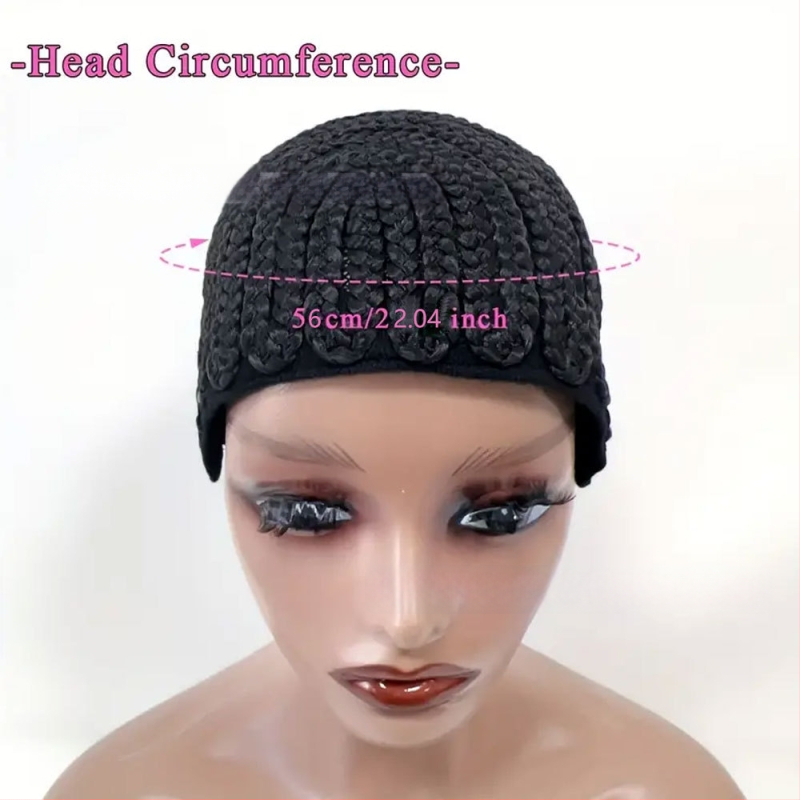 Plaukų kepurėlės parukė su mažomis pintimis, tinklinė skrybėlė, trumpi plaukai, natūralus įvaizdis
