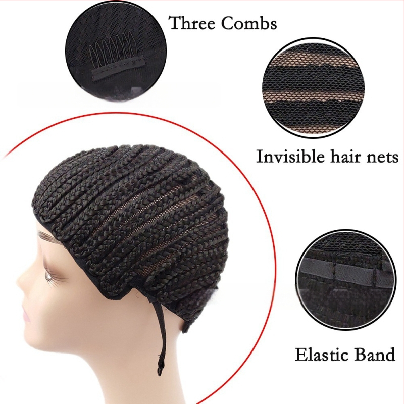 Plaukų kepurėlės parukė su mažomis pintimis, tinklinė skrybėlė, trumpi plaukai, natūralus įvaizdis