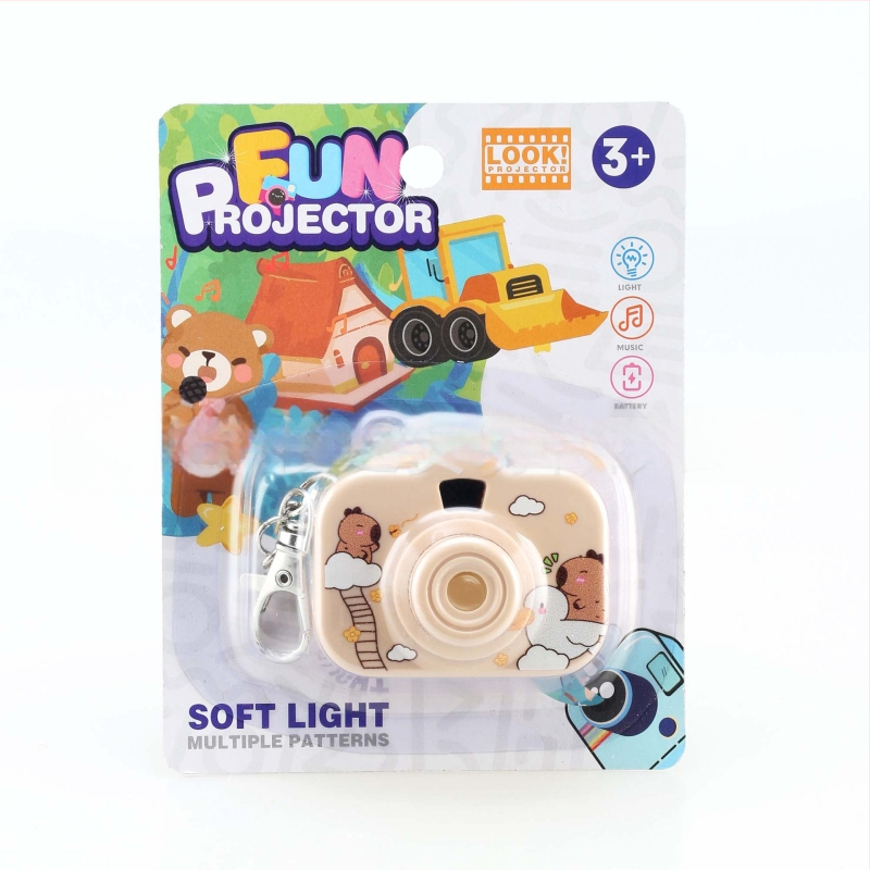 Capybara Proiecție Cameră – Breloac pentru Copii, Jucărie Luminoasă cu Proiecție (Plastic; Ambalaj Blister; Vârsta 4–6 ani; Origine Shantou)