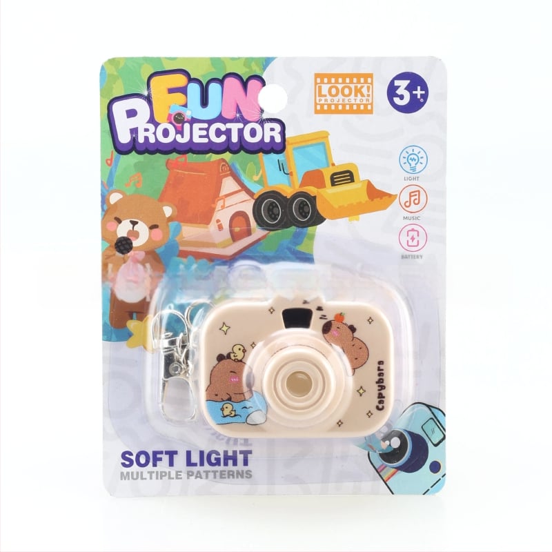 Capybara Proiecție Cameră – Breloac pentru Copii, Jucărie Luminoasă cu Proiecție (Plastic; Ambalaj Blister; Vârsta 4–6 ani; Origine Shantou)