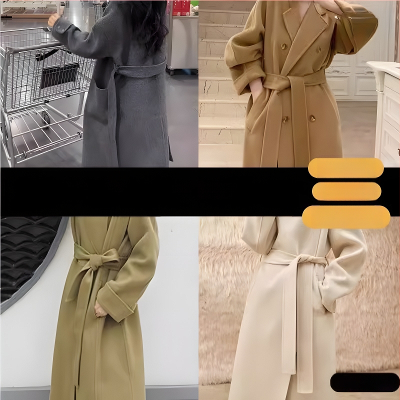 Curea dublu-față din lână pentru haine de exterior, lățime 5 cm, stil leisure, pentru iarnă, primăvară și toamnă