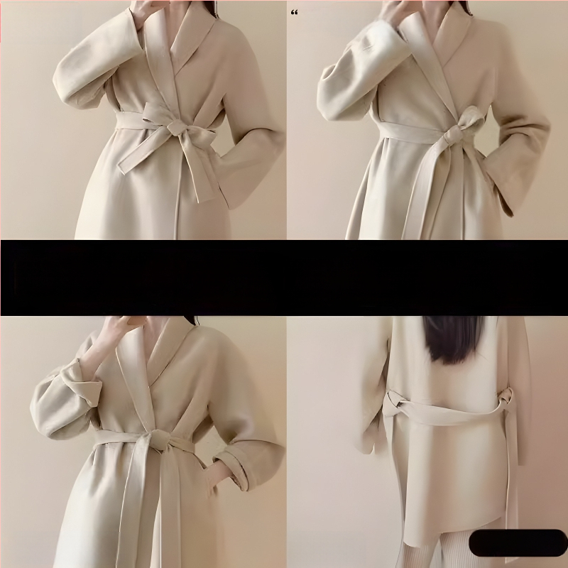 Curea dublu-față din lână pentru haine de exterior, lățime 5 cm, stil leisure, pentru iarnă, primăvară și toamnă