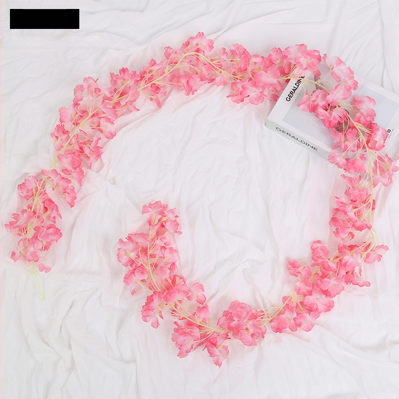 Viță artificială de cireș cu flori de satin, pentru decor interior, proiectată să se înfășoare în jurul conductelor