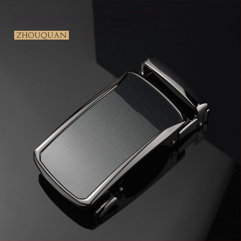 Férfi automata övcsat – ötvözet, téglalap alakú, betűs mintázat, üzleti stílus