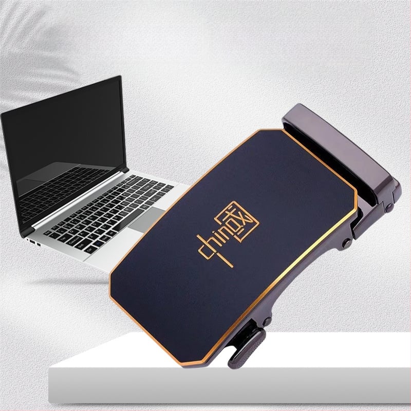 Férfi automata övcsat – téglalap alakú ötvözet csat, üzleti stílus, nyomtatott mintázat