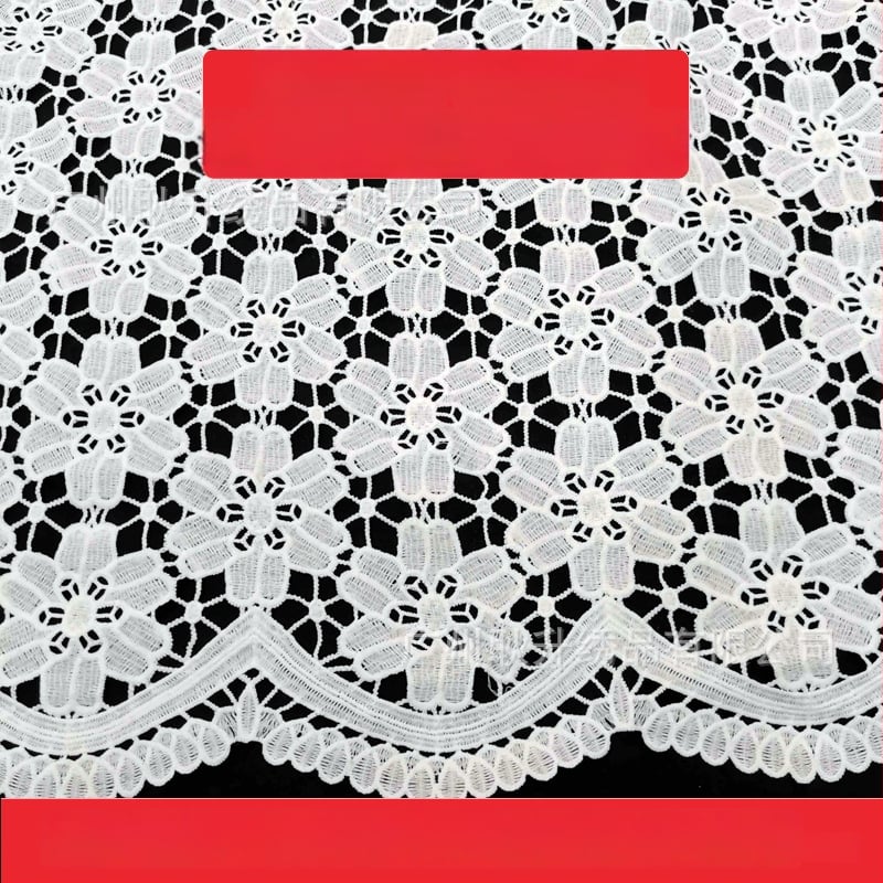 GS tej-selyem vízoldható csipke, hímzett gallér virággal – női ruházati kiegészítő