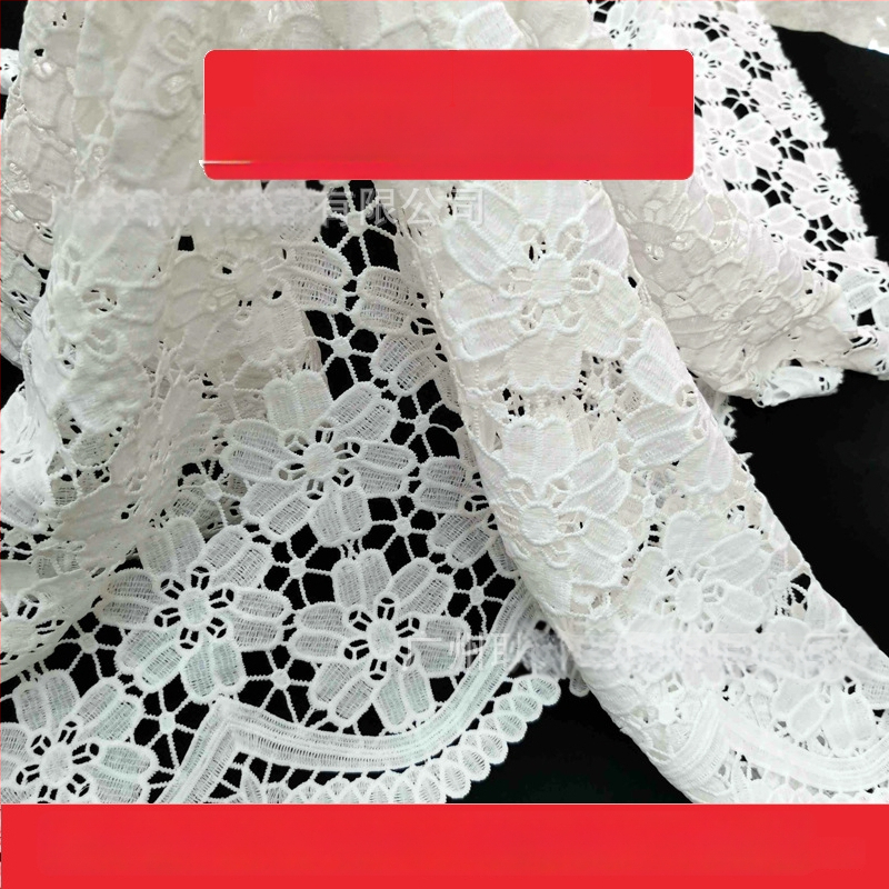 GS tej-selyem vízoldható csipke, hímzett gallér virággal – női ruházati kiegészítő