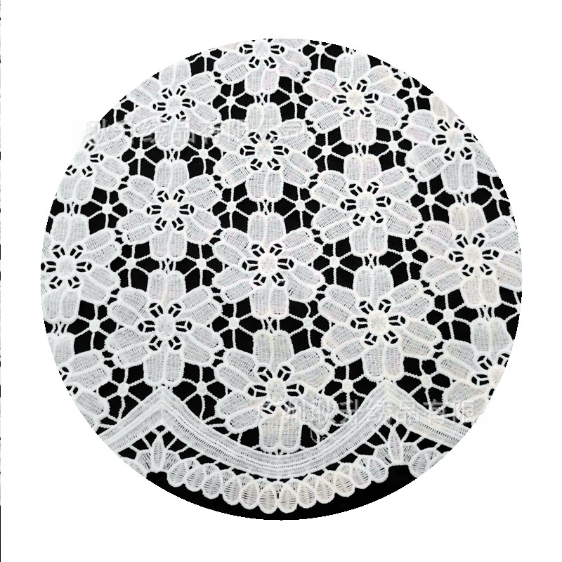 GS tej-selyem vízoldható csipke, hímzett gallér virággal – női ruházati kiegészítő