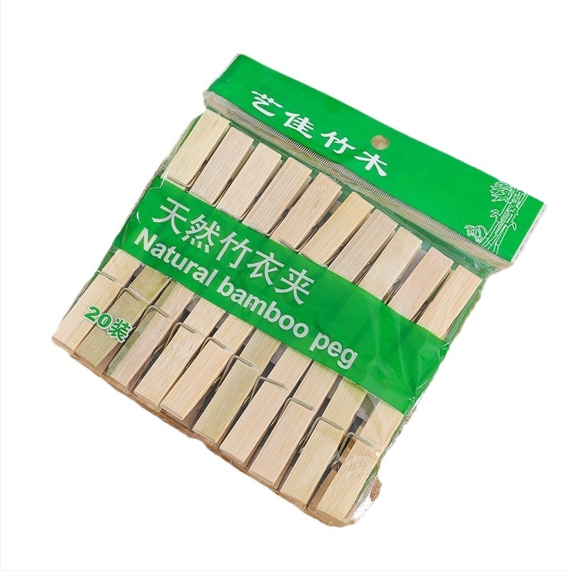 Bambusz ruhaszárító csipeszek, 20 darabos modell, otthoni használatra, doboz 250 darab.