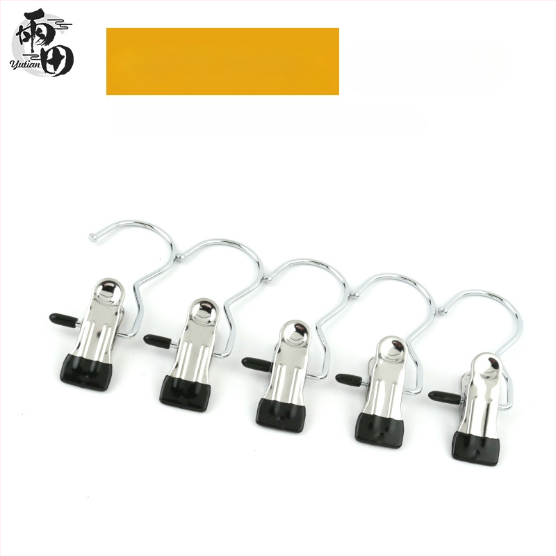 S-alakú fém tárolóclip, hajtogatható, műanyag bevonattal, csúszásmentes, ruházathoz és zoknikhoz, modell 01