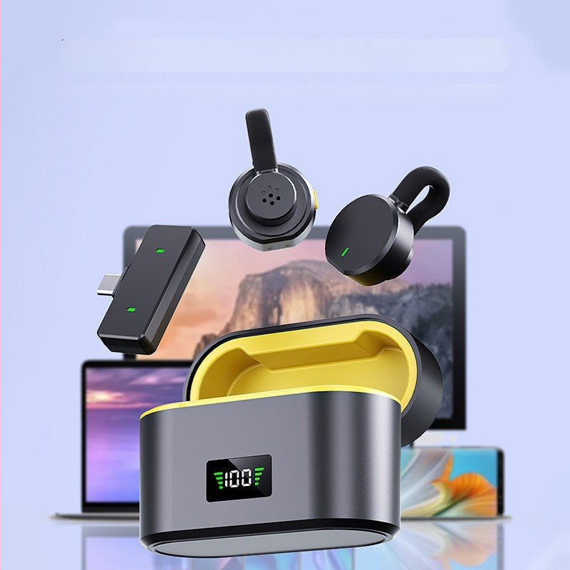 Microfon Lavalier cu clips pentru streaming live, omnidirecțional, interval de frecvențe 40 Hz–20 kHz, baterie încorporată 300–500 mAh, autonomie 3–6 ore