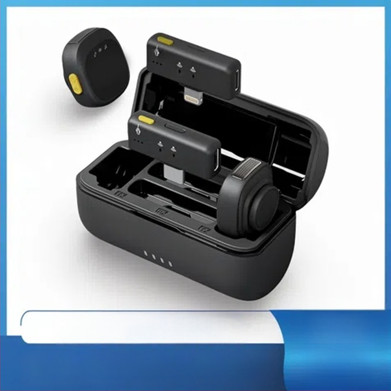 Microfon Lavalier wireless pentru streaming dual, înregistrare și filmare, cu reducere AI a zgomotului, clip-on | 2 canale | omnidirecțional | baterie încorporată