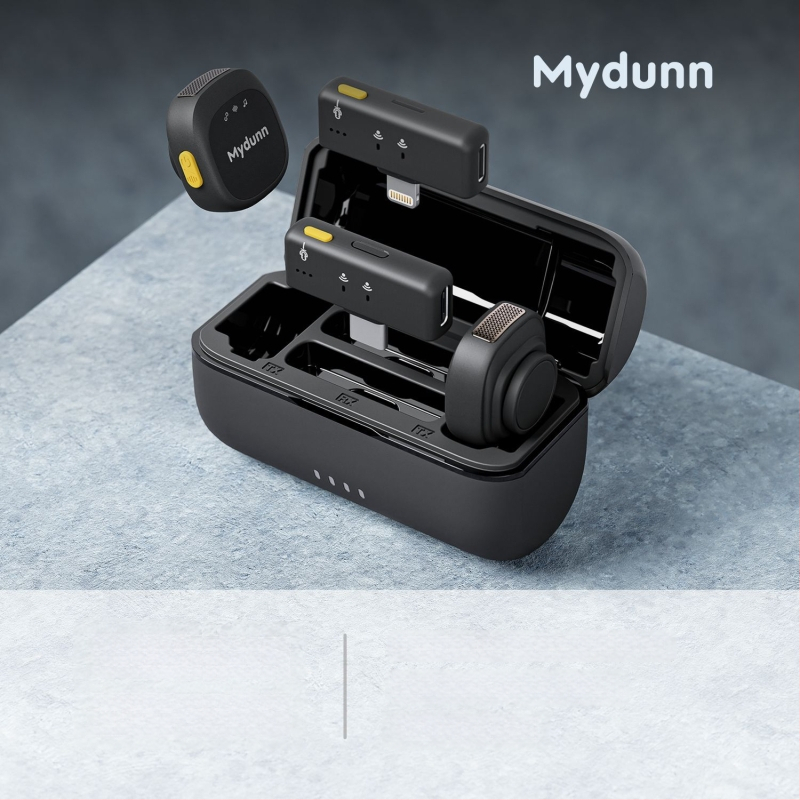 Microfon Lavalier wireless pentru streaming dual, înregistrare și filmare, cu reducere AI a zgomotului, clip-on | 2 canale | omnidirecțional | baterie încorporată