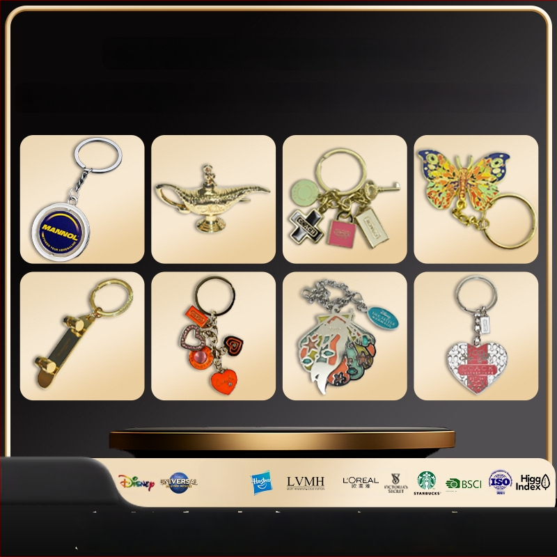 BRELOC METALIC 3D cu logo personalizat, finisaj email imitatie, stil lux ușor, pandantiv pentru geantă desen animat