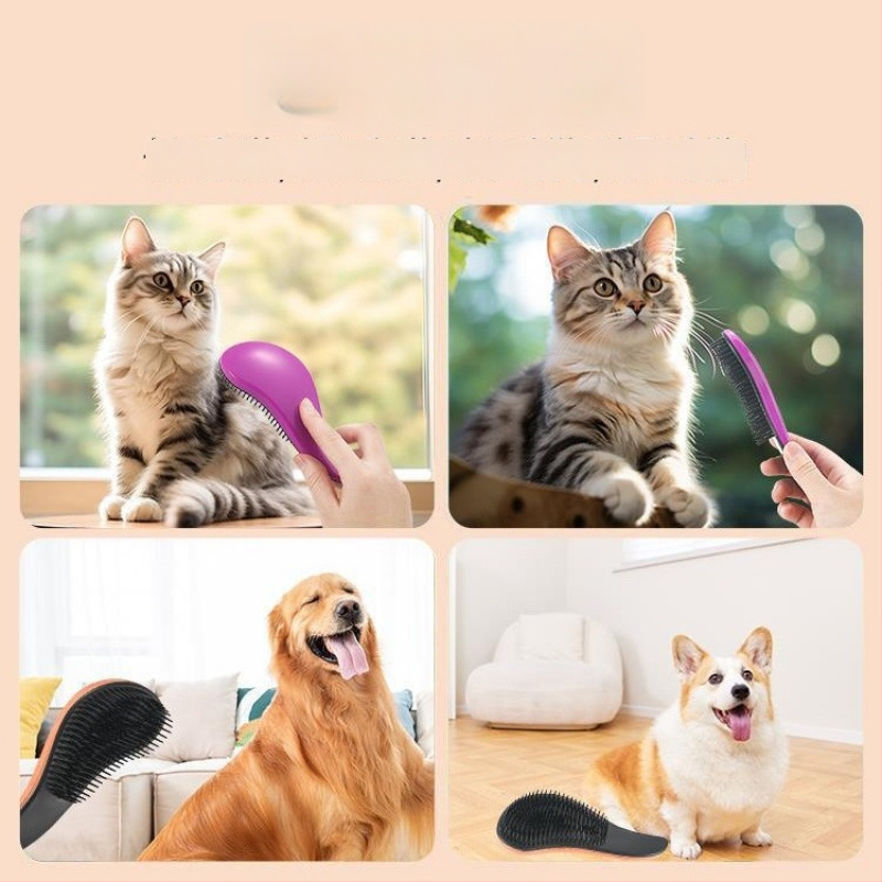 Χτένα περιποίησης σκύλων με μασάζ – ABS υλικό, για Μπιχόν Φριζέ, αφαίρεση χαλαρού τριχώματος