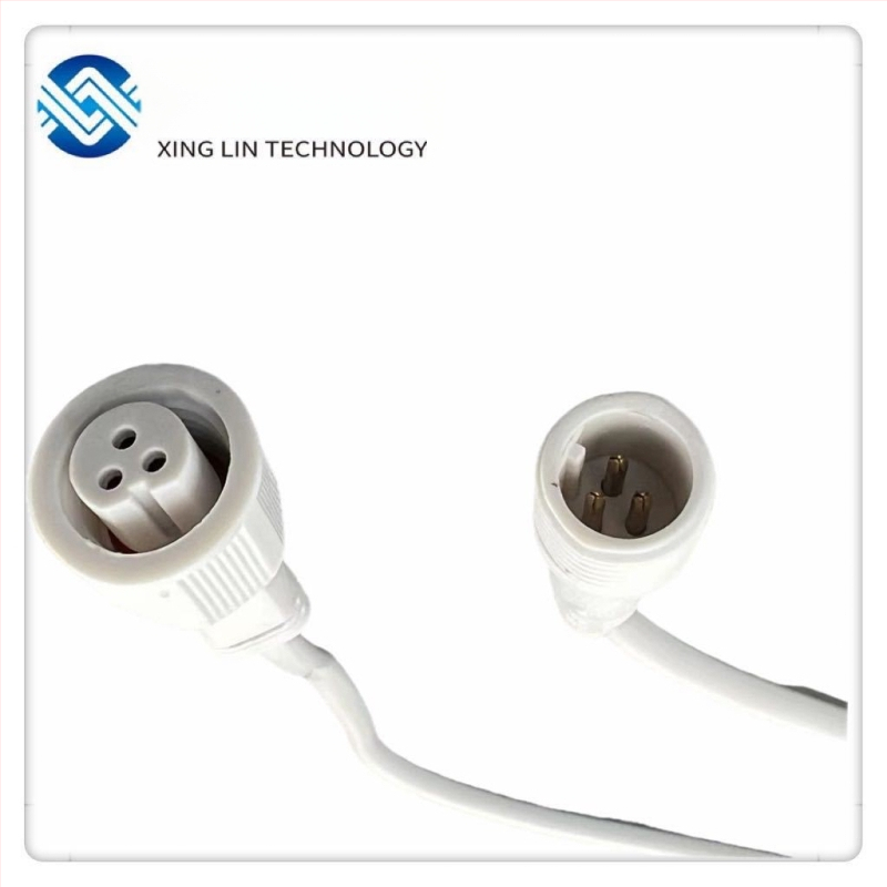 M13 veekindel kaabel tolmukaitsega 3-juhtmelisele lennuki-pistikule jaoks, meessoost ja naissoost pistik, 3A, 300V, vask kontaktid, PVC isolatsioon