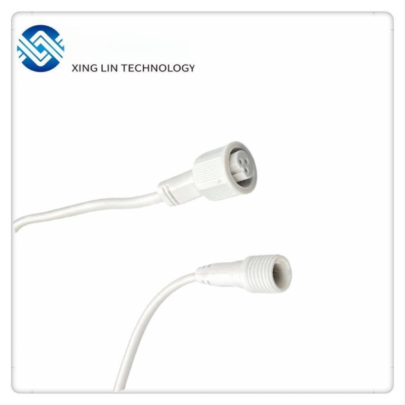 M13 veekindel kaabel tolmukaitsega 3-juhtmelisele lennuki-pistikule jaoks, meessoost ja naissoost pistik, 3A, 300V, vask kontaktid, PVC isolatsioon