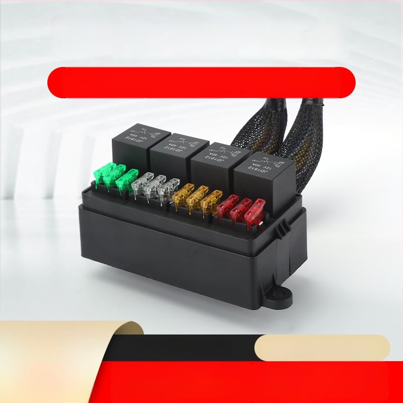 12-канален блок за релета и предпазители, 12V/24V, за автомобили и каравани, модулен дизайн