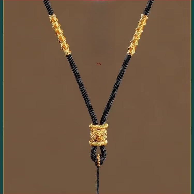 Въжева висулка за огърлица с нефритова висулка, регулируем въжен кабел, унисекс аксесоар — артикул A36044, продукт 365649