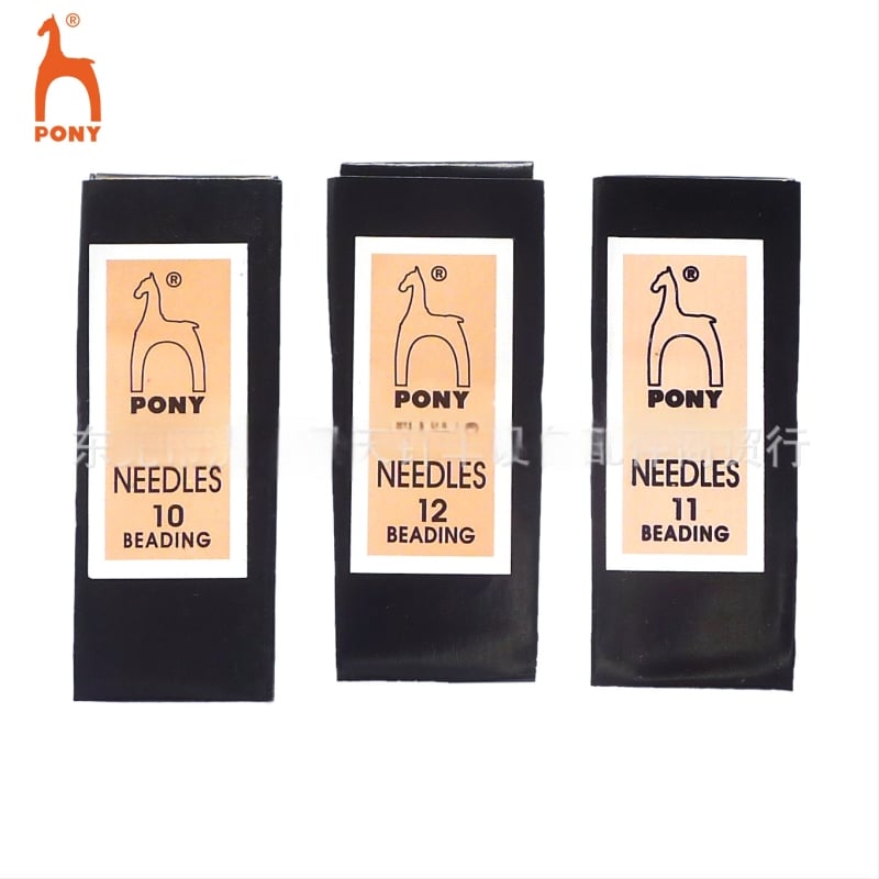 PONY gyöngyfűző tű, acél tű kézi varráshoz, karcsú, importált