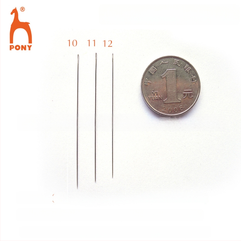 PONY gyöngyfűző tű, acél tű kézi varráshoz, karcsú, importált